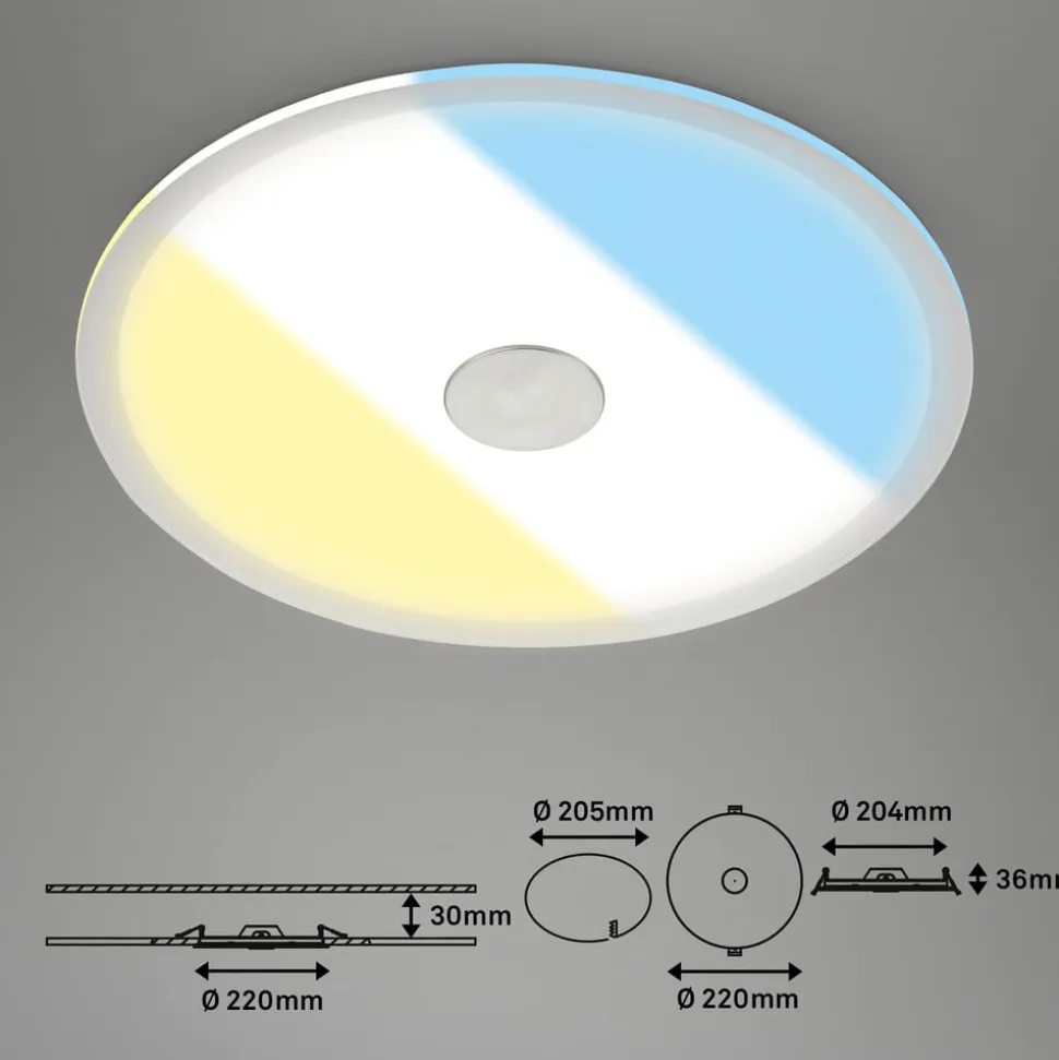 LED indbygget loftslampe 748 IP44 CCT Switch Ø 22cm