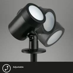 LED jordspyd 3799035, sort, plastik sæt med 3 Ø 5 cm