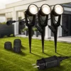 LED jordspydsspot 3918035 12V startsæt med 3, sort, Ø 5 cm