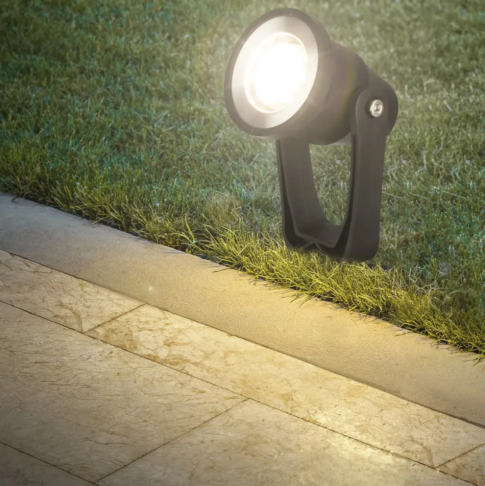 LED jordspydsspot 3918035 12V startsæt med 3, sort, Ø 5 cm