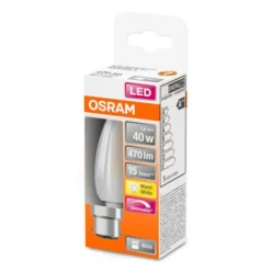 LED kertepære B22d 5W 2.700K mat dæmpbar