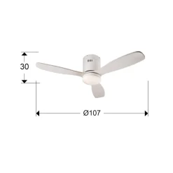 LED loftventilator Siroco Mini, DC, støjsvag, hvid, CCT