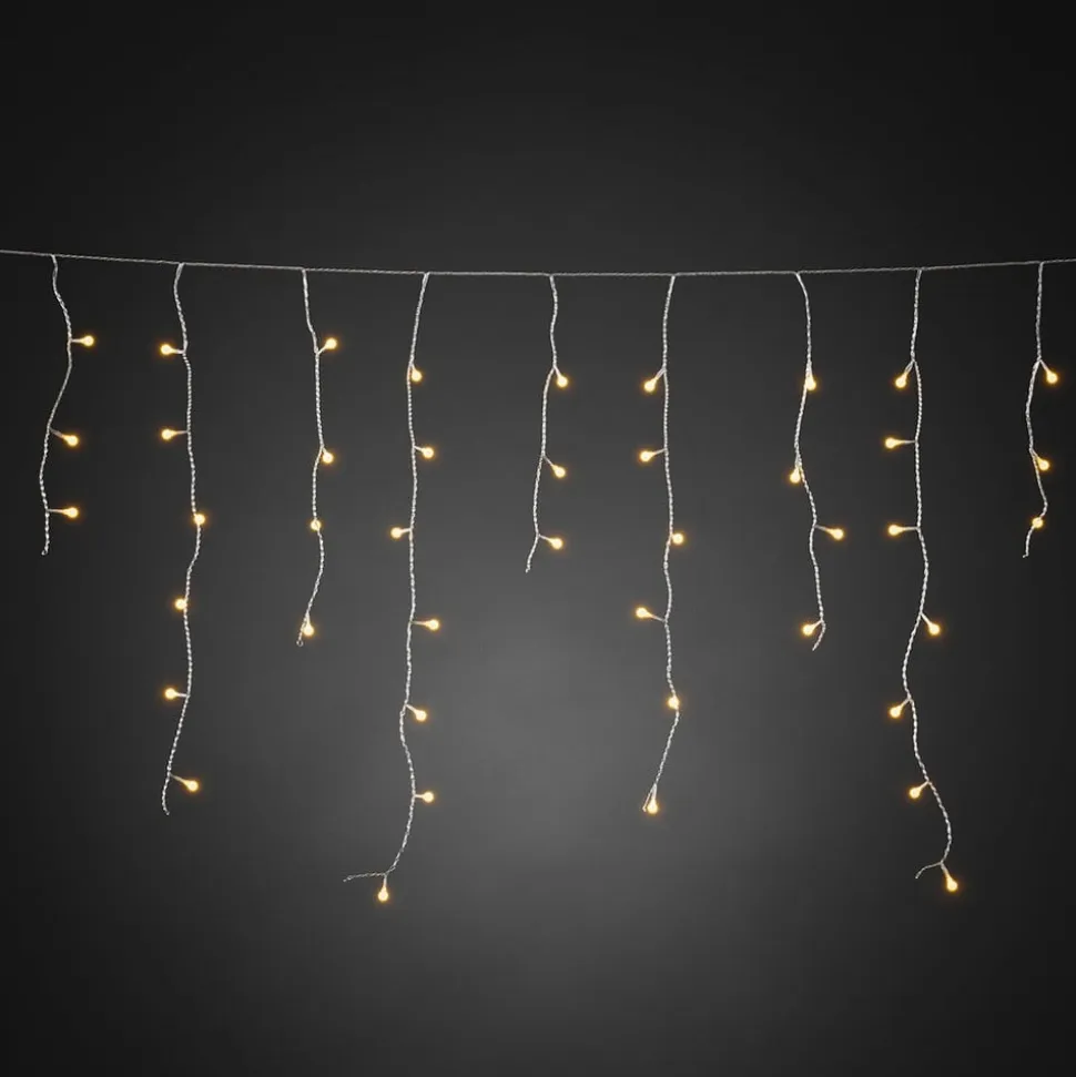 LED lysgardin ice rain amber transp. 5m