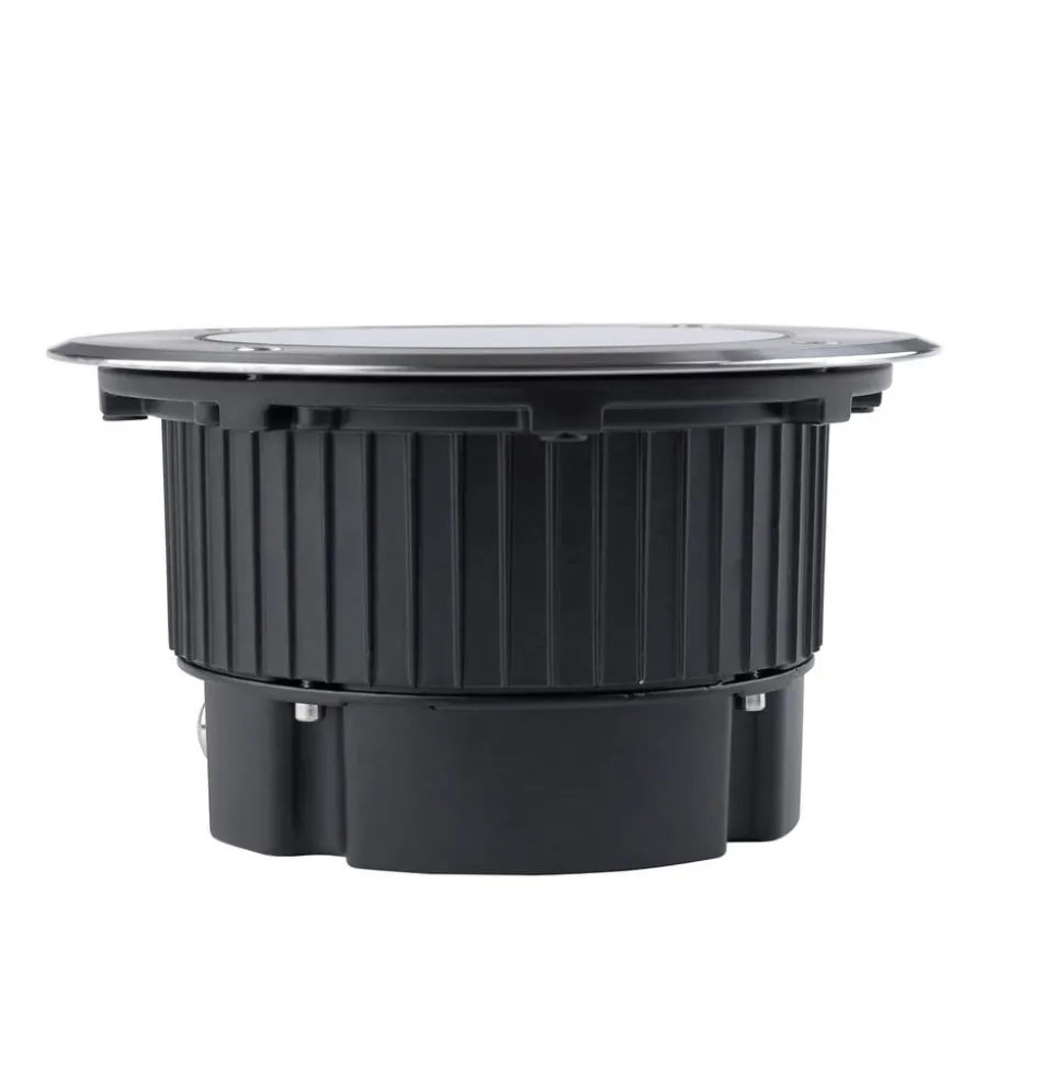 LED nedgravningslampe Gea, Ø 18 cm, 3000K, stål
