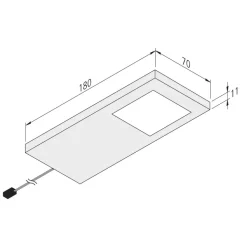 LED Slim-Pad F underskabslampe dæmper 4.000 K hvid