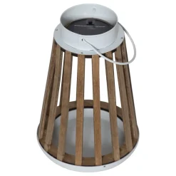 LED solar bordlampe Catania lavet af birketræ