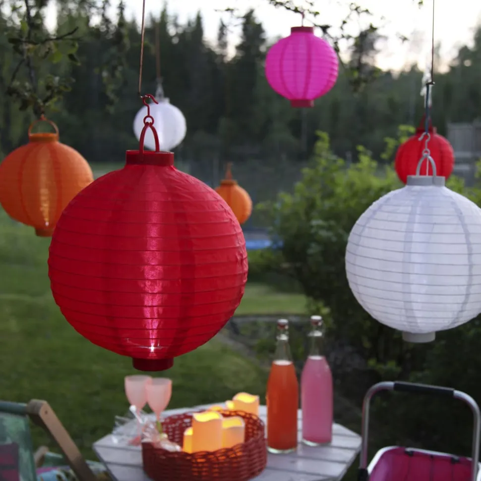 LED solcelle-lampion Jerrit 20 cm, hvid