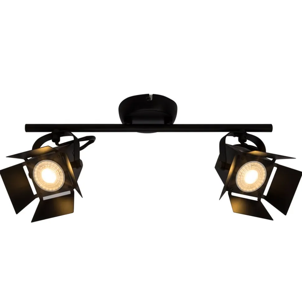 LED spot loftslampe Movie med 2 lyskilder, sort