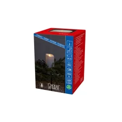 LED stearinlys IP44 cremehvid smeltet højde 14 cm