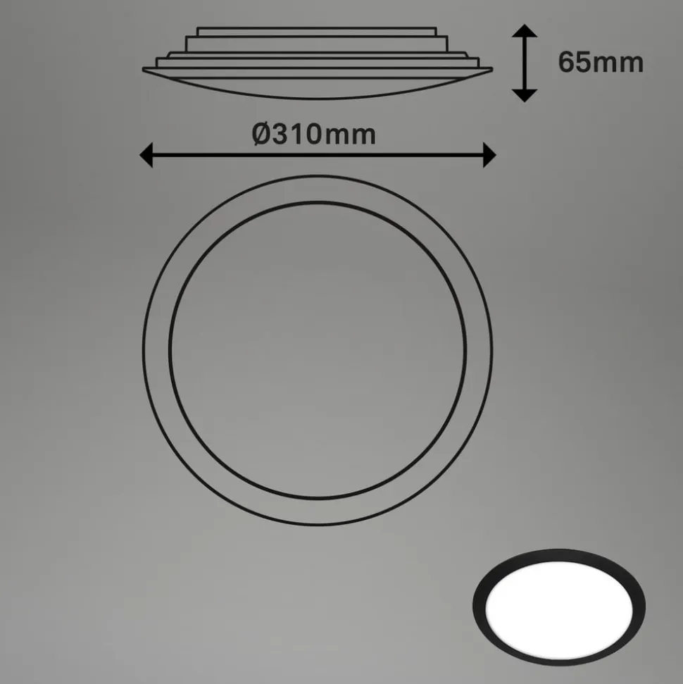 LED udendørs loftlampe 3766015, IP44, sort