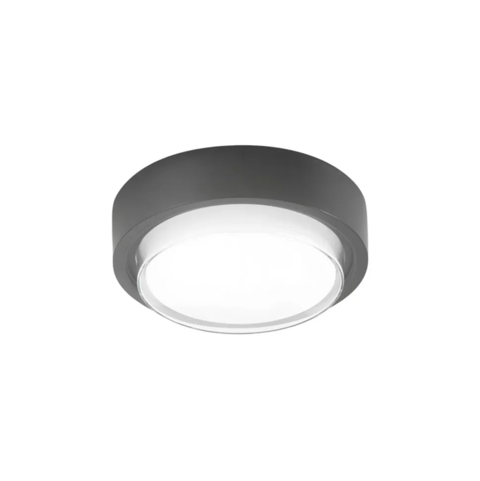 LED udendørs loftlampe Owen, mørkegrå, metal, 23 cm, IP65