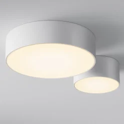 LED udendørs loftlampe Zon, hvid, Ø 22 cm, 3.000 K, metal