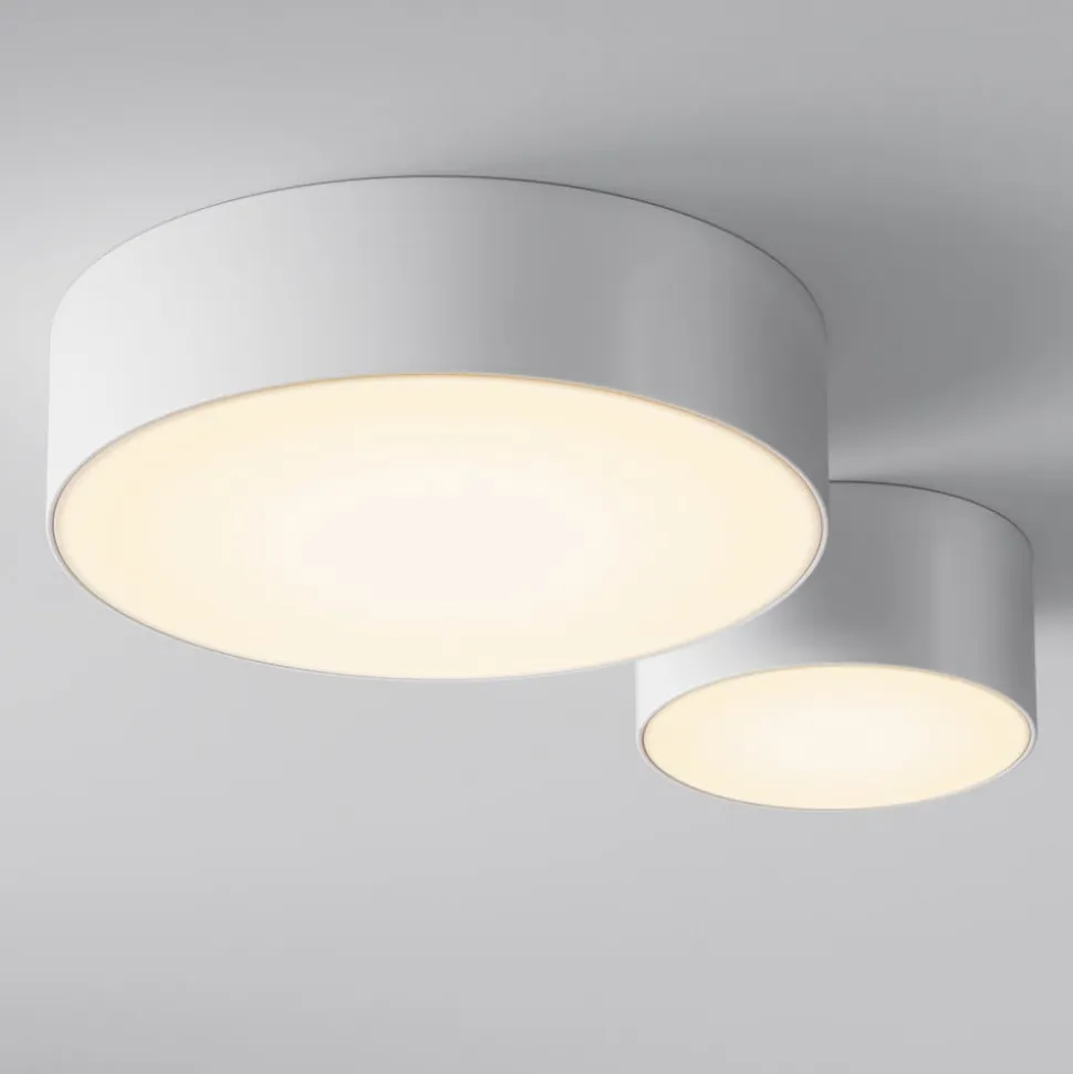 LED udendørs loftlampe Zon, hvid, Ø 22 cm, 3.000 K, metal