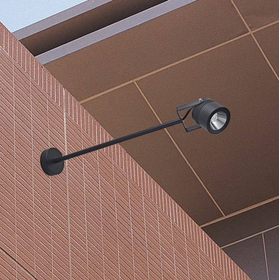 LED udendørs vægspot 5012, sort, aluminium, glas, 68 cm