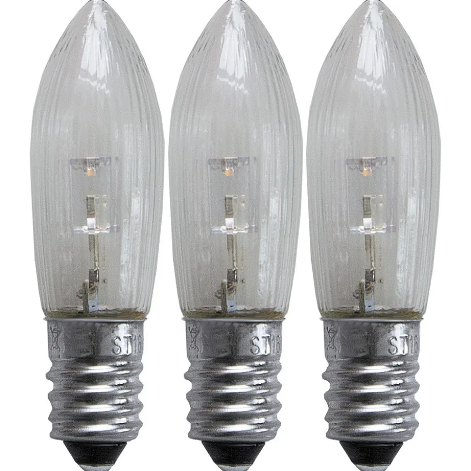 LED udskiftningslampe E10 0,2W 2.100K 3-pak