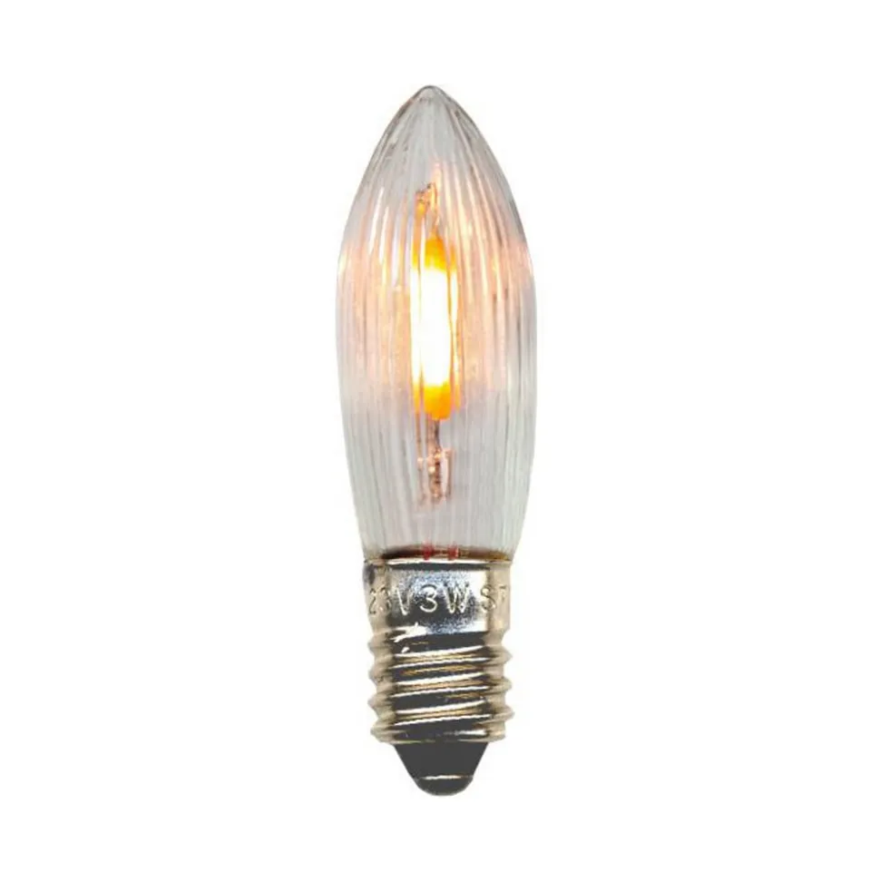 LED udskiftningspære lys E10 0,5W klar 14-55VAC/DC 7xsæt