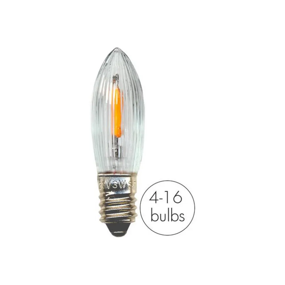 LED udskiftningspære lys E10 0,5W klar 14-55VAC/DC 7xsæt