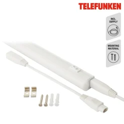 LED underskabslampe Hephaistos, hvid, længde 31 cm