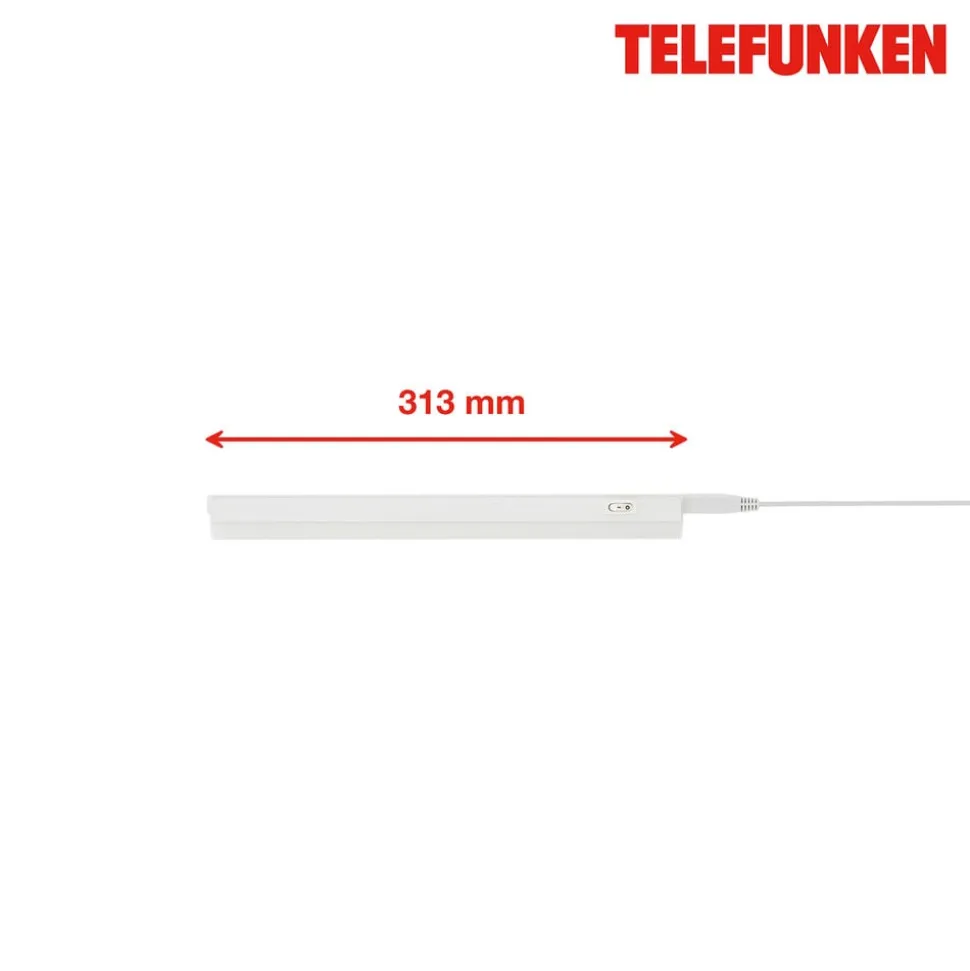 LED underskabslampe Hephaistos, hvid, længde 31 cm
