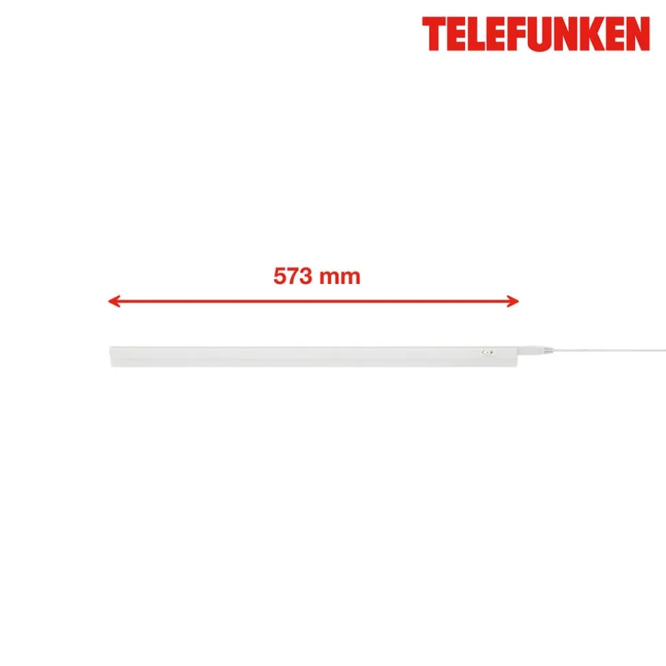 LED underskabslampe Hephaistos, hvid, længde 57 cm