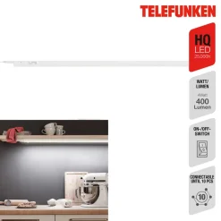LED underskabslampe Hephaistos, hvid, længde 87 cm