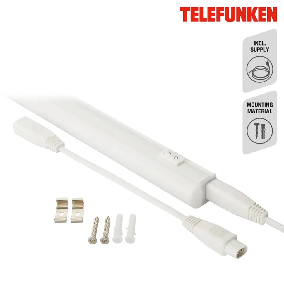 LED underskabslampe Hephaistos, hvid, længde 87 cm