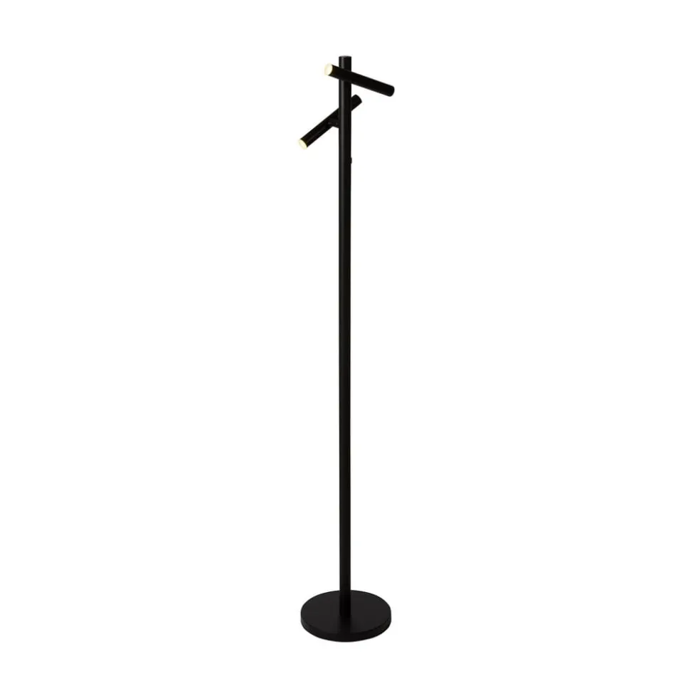 LED-akku-gulvlampe 10460BK, sort, højde 127 cm, CCT 2 lyskilder