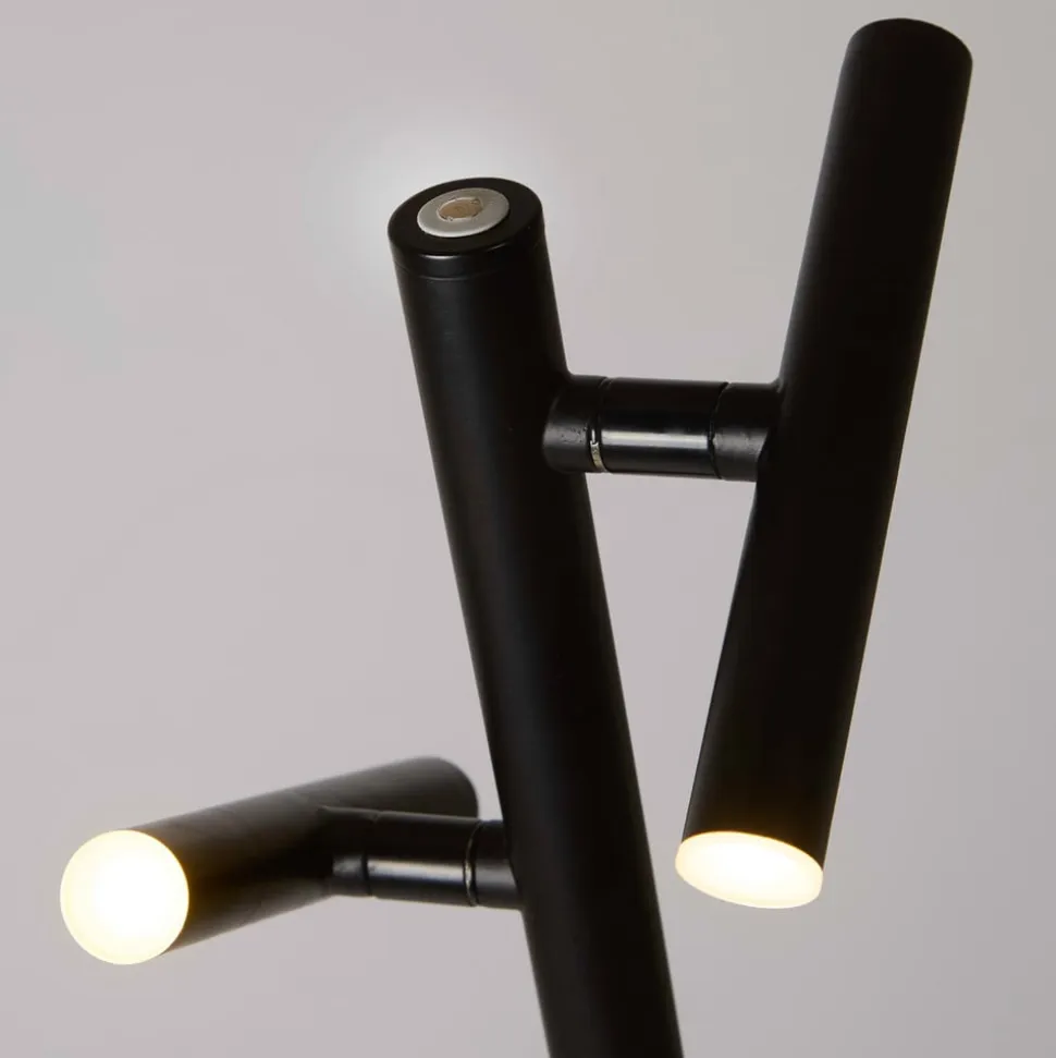LED-akku-gulvlampe 10460BK, sort, højde 127 cm, CCT 2 lyskilder