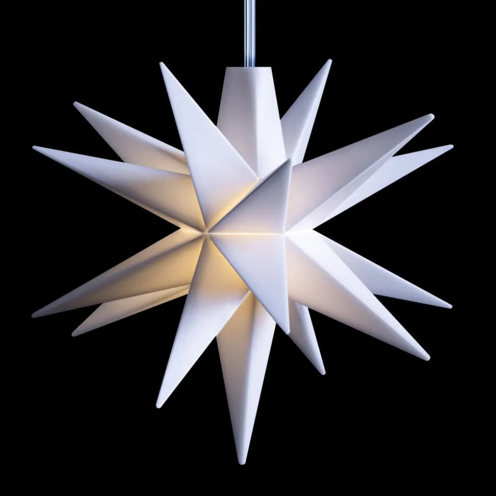 LED-babystjerne, inde, 18-takket, batteri, hvid