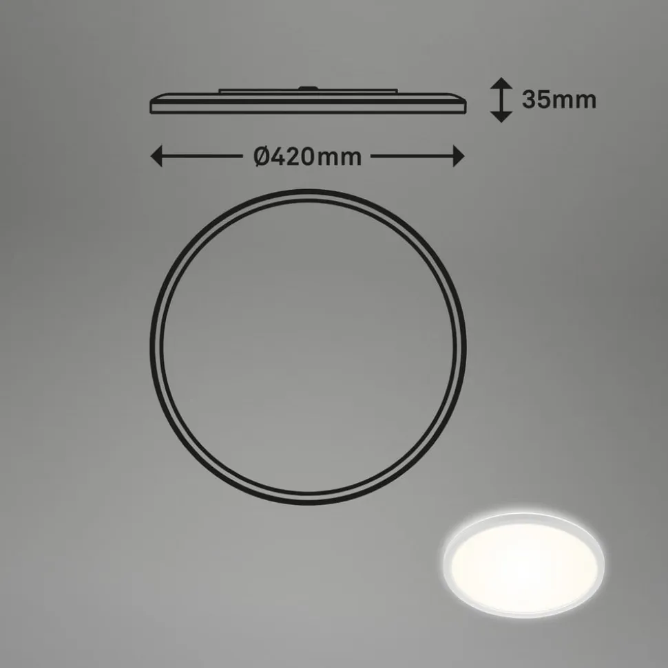 LED-badeværelsesloftlampe Slim Drip, hvid, Ø 42 cm