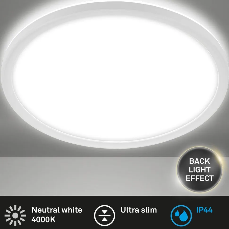 LED-badeværelsesloftlampe Slim Drip, hvid, Ø 42 cm