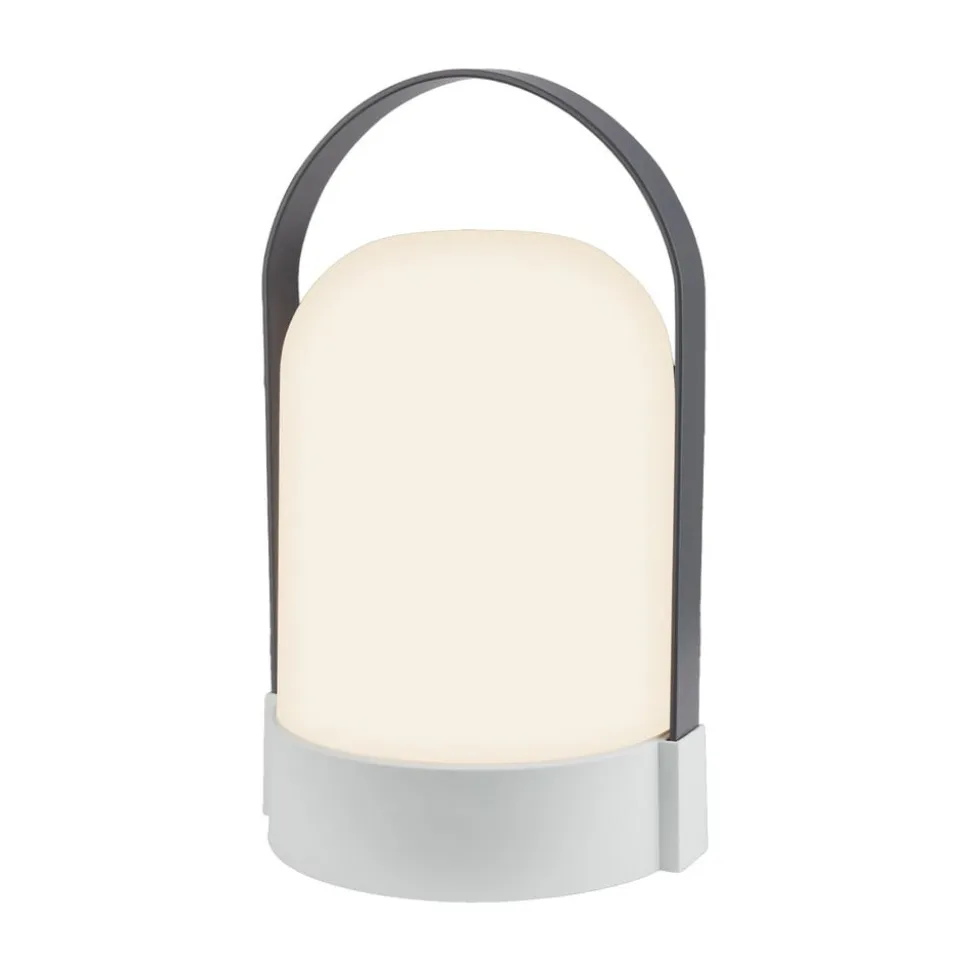 LED-batteridrevet bordlampe ASA BIG, lysegrå/antracit, 24 cm, IP44