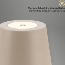 LED-bordlampe 7508011, beige, 2.700 K IP44 touchdæmper