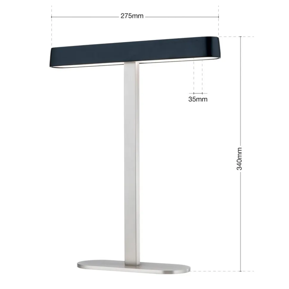 LED-bordlampe Auftakt nikkel/sort