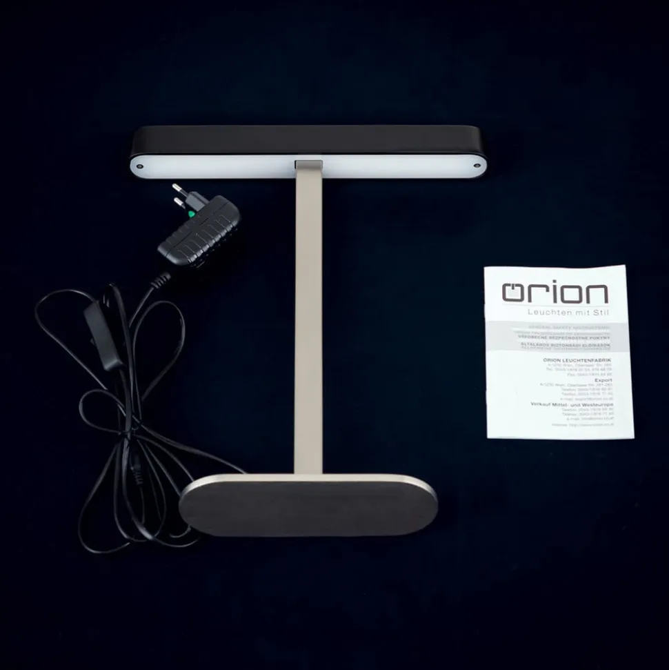 LED-bordlampe Auftakt nikkel/sort