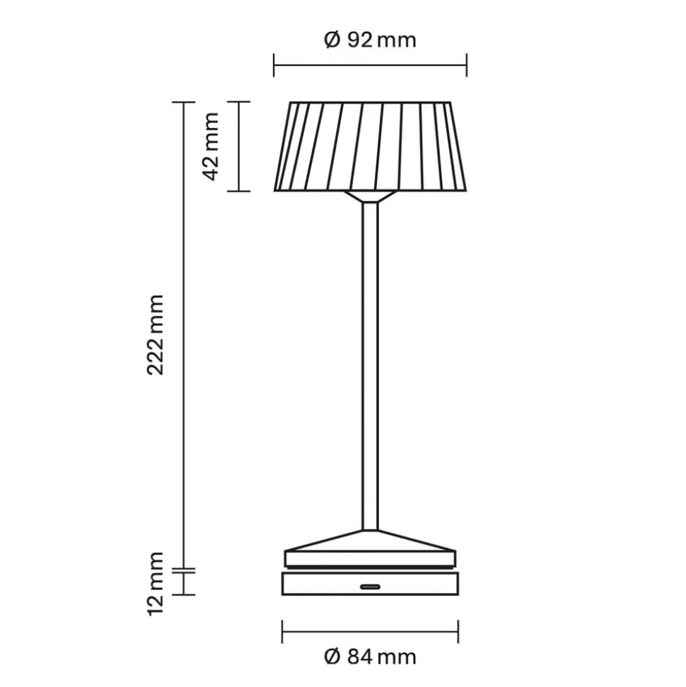LED-bordlampe Facetta, beige, 22 cm, metal, CCT IP44