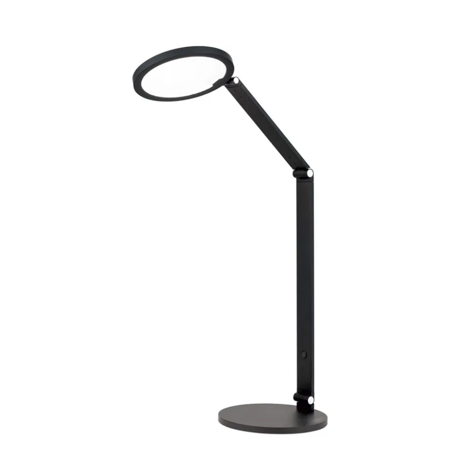 LED-bordlampe Fati, sort, højde 60 cm, aluminium, dæmper