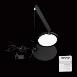 LED-bordlampe Fati, sort, højde 60 cm, aluminium, dæmper