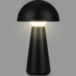 LED-bordlampe Fungo, genopladelig, sort
