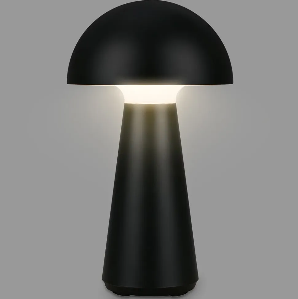 LED-bordlampe Fungo, genopladelig, sort