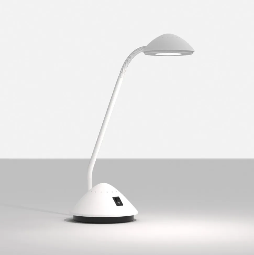 LED-bordlampe MAULarc, hvid, højde 38 cm, fleksibel