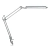 LED-bordlampe MAULatlantic, sølv, højde 38 cm, klemmefod