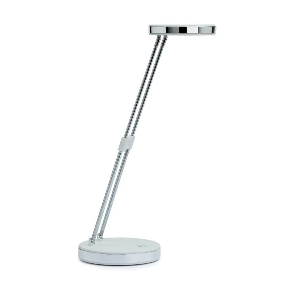 LED-bordlampe MAULpuck, teleskoparm, hvid