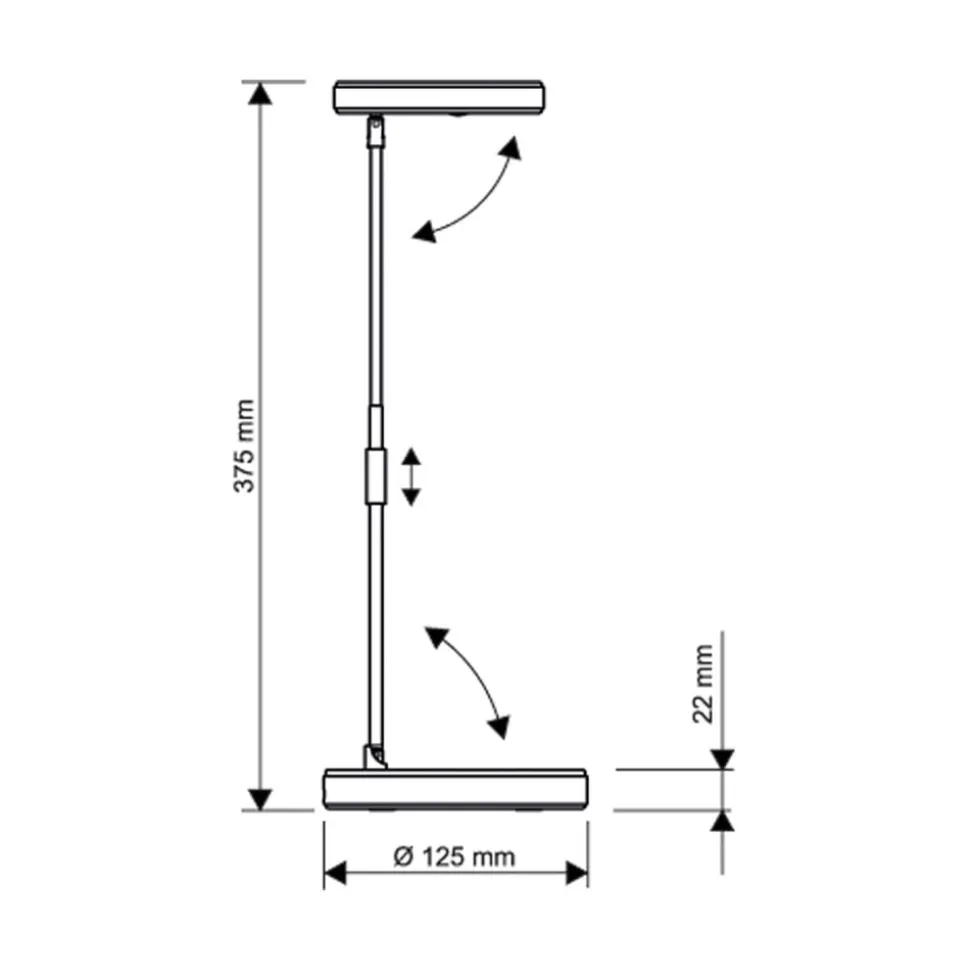 LED-bordlampe MAULpuck, teleskoparm, hvid
