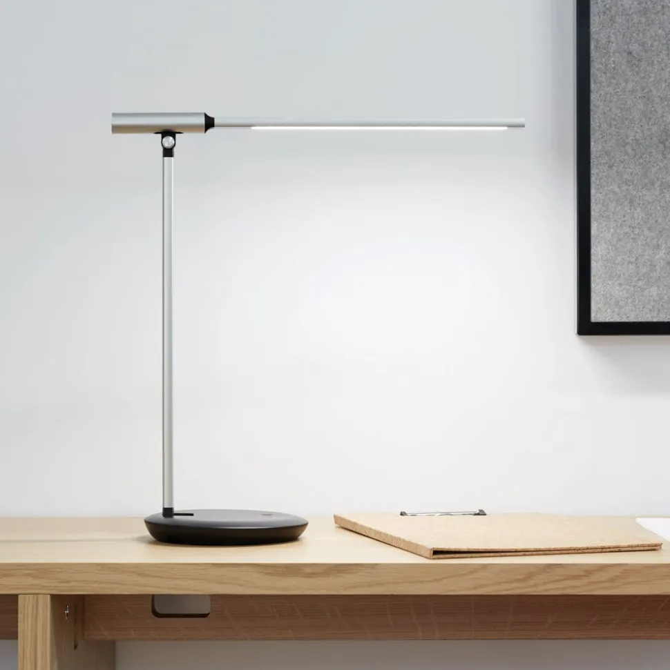 LED-bordlampe MAULrubia, sølvfarvet, dæmpbar, CCT