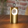LED-bordlampe med batteri Lunari, guldfarvet 16 cm metal CCT IP44