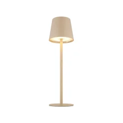 LED-bordlampe med batteri Vannie, sandfarvet, højde 36 cm, IP44