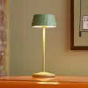 LED-bordlampe med batteri Facetta, grøn, højde 22 cm, metal, CCT