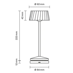 LED-bordlampe med batteri Facetta, grøn, højde 22 cm, metal, CCT