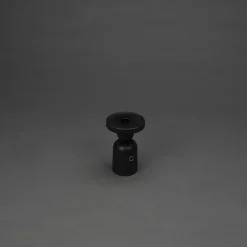 LED-bordlampe Nantes, sort, aluminium, IP54, dæmper, CCT